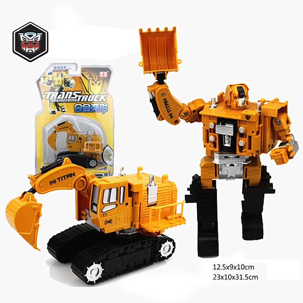 Transformation Car Robot Model Alloy Construction Vehicles Manual Operated Style:Digger
