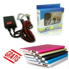 Travel Charger USB Handphone dari Aki Motor Usb Micro Free Power Bank Slim