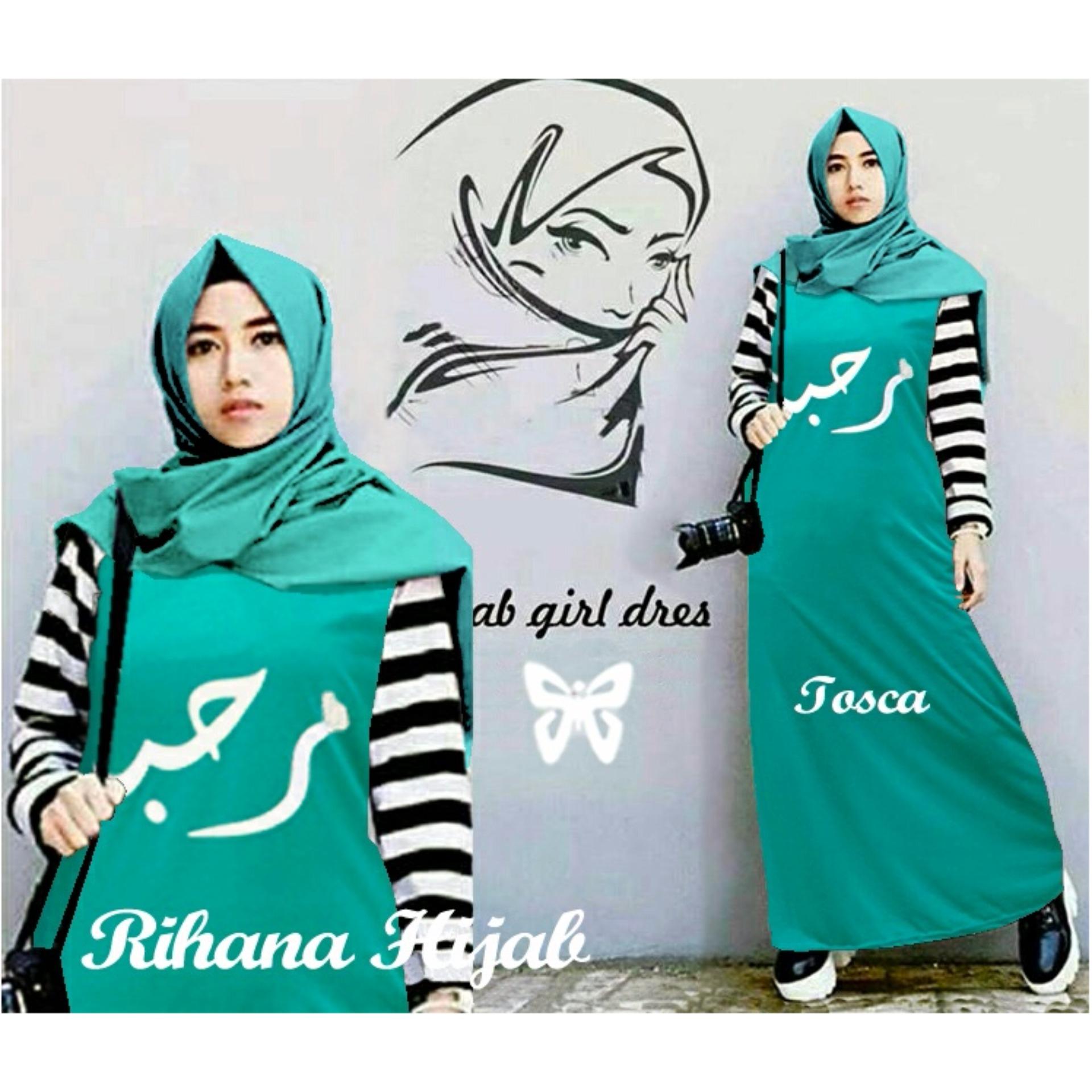 Trend Baju - Maxi Spandek Tangan Salur Uk L - Green