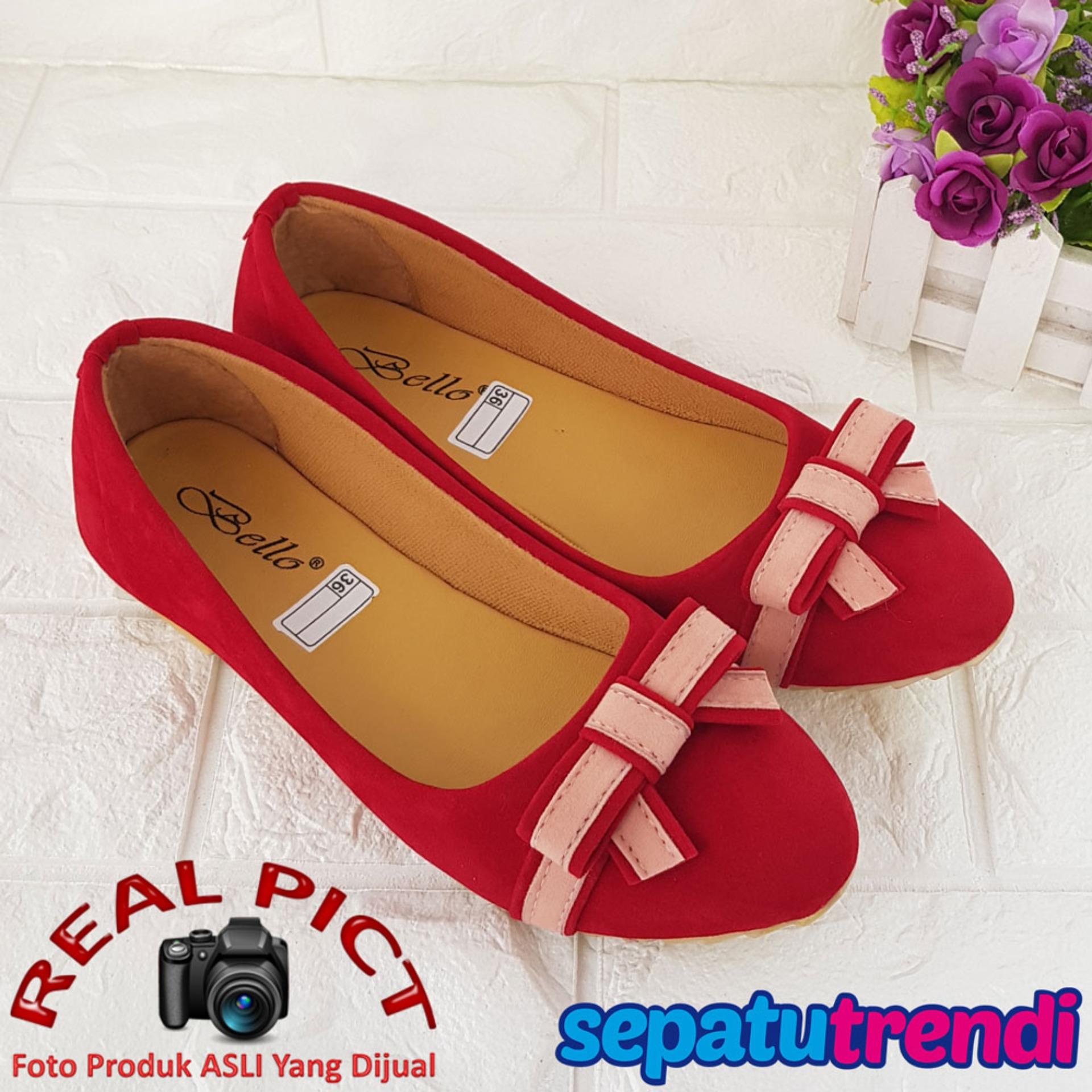 Trendi Sepatu Wanita Flat Shoes Pita Knot Lis BO27