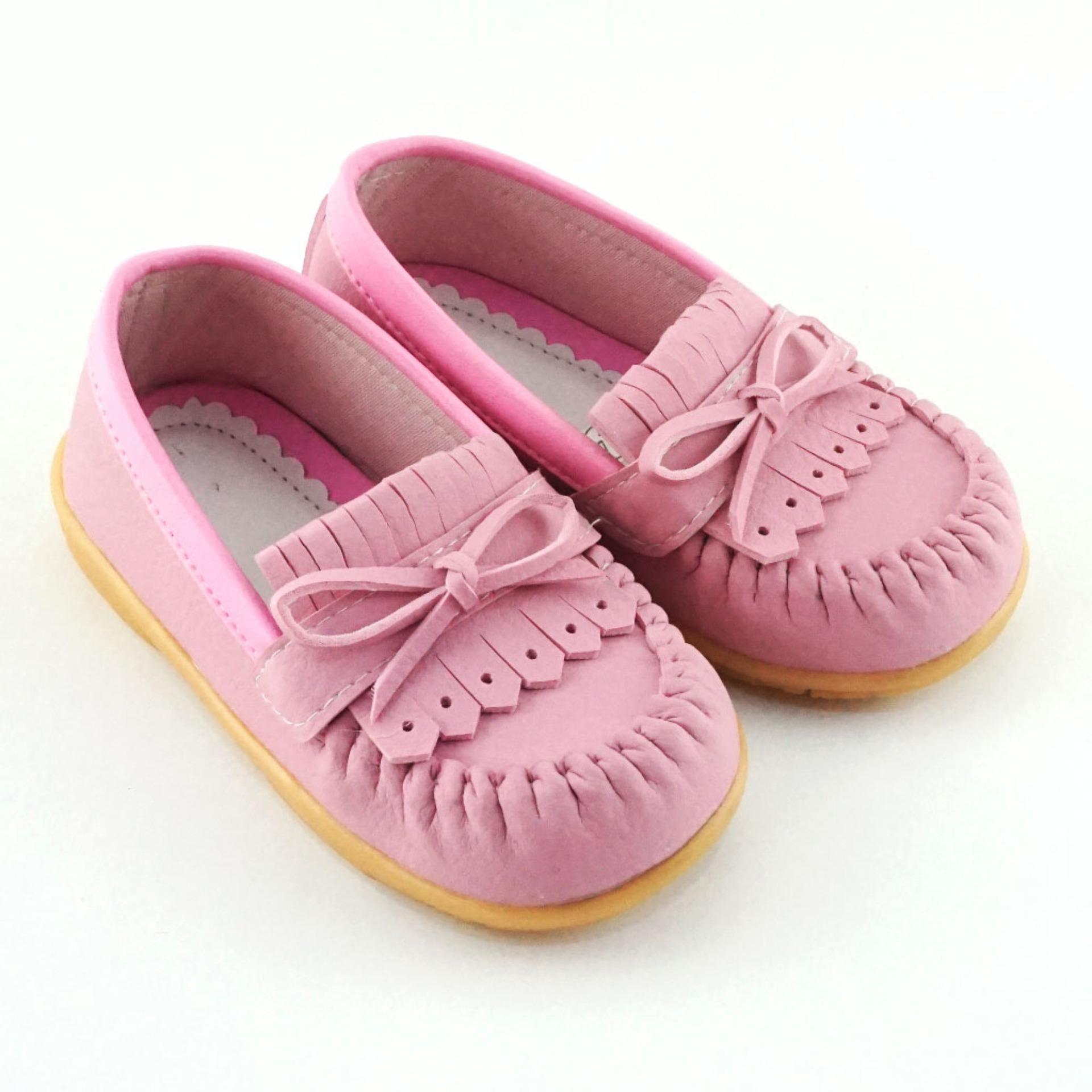 TrendiShoes Sepatu Anak Bayi Perempuan Pita Rajut - Pink