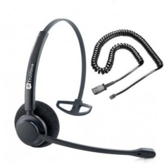 TruVoice HD-100 Profesional Single Ear Noise Canceling Kantor/Call Center Headset dengan U10P Kabel Bawah Bekerja dengan Mitel, Nortel, Avaya Digital, Polycom VVX, Shoretel, Aastra + Banyak Lagi-Intl