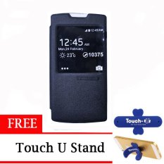 TUNEDESIGN FolioAir Leathercase Oppo Joy R1001 - Navy/Biru Dongker Book Cover Book Case Flip Cover Flip Case Casing Hp Casing Handphone