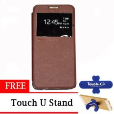 TUNEDESIGN FolioAir Leathercase Samsung Galaxy Alpha Brown/Coklat Book Cover Book Case Flip Cover Flip Case Casing Hp Casing Handphone