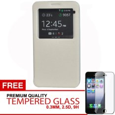 TUNEDESIGN FolioAir Leathercase Samsung Galaxy Note 4 - White/Putih Book Cover Book Case Flip Cover Flip Case Casing Hp Casing Handphone