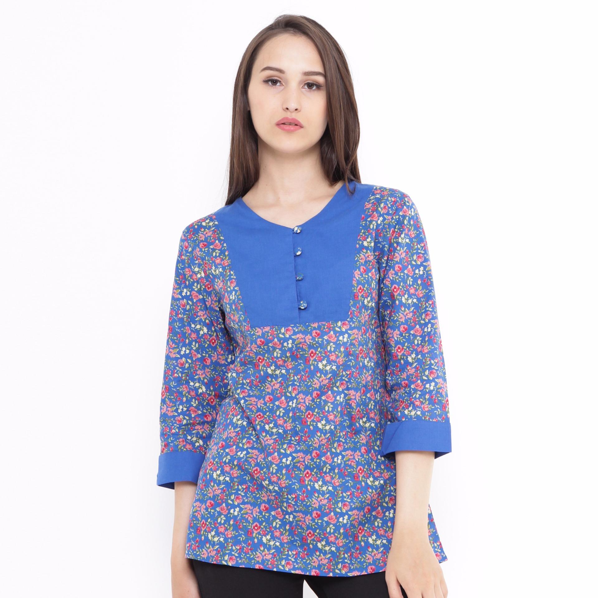 Tunic Floral Combination Blue Mobile Power Ladies - L8332