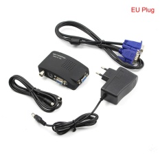 TV BNC AV/S S-video TO VGA Converter Sinyal TV Adaptor Converter S Video Ke VGA Switch Konversi Digital Box Mendukung 1080 P Hitam EU Plug-Intl