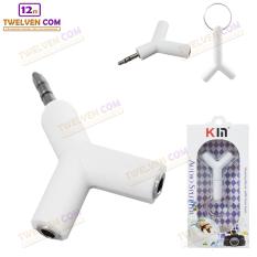 Twelven Audio Splitter 3.5mm Stereo Audio Jack 2 Way V-Splitter For Smartphone / Laptop - Putih