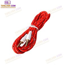 Twelven Kabel Aux To Aux / HP ke Speaker Kabel Tali Sepatu 1 Meter - Merah