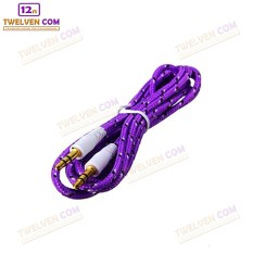 Twelven Kabel Aux To Aux / HP ke Speaker Kabel Tali Sepatu 1 Meter - Ungu