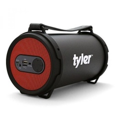 Tyler Speaker Portabel Bluetooth Nirkabel TWS403-RD, Indoor/Outdoor 2.1 Hi-Fi Stereo Pengeras Silinder, dengan Dual Driver Performa Tinggi, SD Kartu Input, Aux Line-In, FM Tuner, dan USB Port, Merah-Intl
