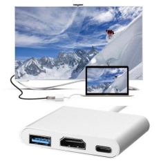 Tipe C USB 3.1 untuk USB-C Multimedia Interface USB3.0 Adaptor 3 In1Hub ADAPTER-Intl