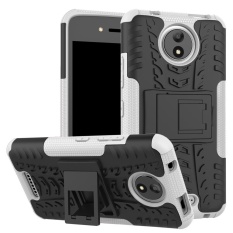 Sepeda/dinonaktifkan Mobil Ban Pola 2-In-1 TPU + PC Hibrida Mobile Menutupi Belakang For Motorola MOTO C With Kickstand -Putih