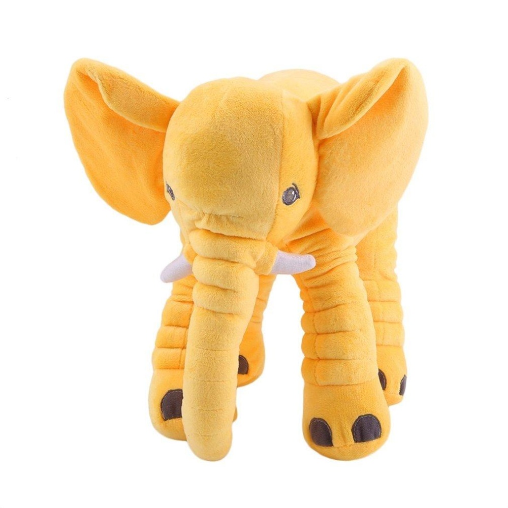 Ubest Boneka Bantal Hewan Anak-anak Bayi Tidur Lembut Bantal Mainan Lucu Gajah Katun Kuning-Intl