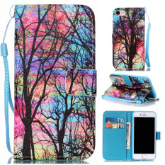 Ueokeird Colorful Pattern Pelindung Berdiri Dompet Dompet Kartu Kredit Pemegang Magnetic Flip Folio TPU Soft Bumper PU Leather Ultra Slim Fit Case Cover untuk IPhone 5/5 S-Intl
