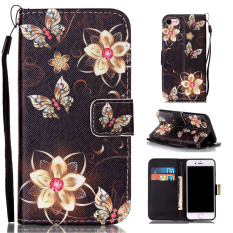 Ueokeird Colorful Pattern Pelindung Berdiri Dompet Dompet Kartu Kredit Pemegang Magnetic Flip Folio TPU Soft Bumper PU Leather Ultra Slim Fit Case Cover untuk IPhone 5/5 S-Intl