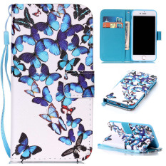 Ueokeird Colorful Pattern Pelindung Berdiri Dompet Dompet Kartu Kredit Pemegang Magnetic Flip Folio TPU Soft Bumper PU Leather Ultra Slim Fit Case Cover untuk IPhone 5/5 S-Intl