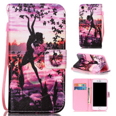 Ueokeird Colorful Pattern Pelindung Berdiri Dompet Dompet Kartu Kredit Pemegang Magnetic Flip Folio TPU Soft Bumper PU Leather Ultra Slim Fit Case Cover untuk IPhone 5/5 S-Intl