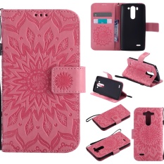 Ueokeird Fashion Sunflower Pelindung Berdiri Dompet Dompet Kartu Kredit Pemegang Magnetic Flip Folio TPU Soft Bumper PU Leather Ultra Slim Fit Case Cover untuk LG G3 Mini-Intl