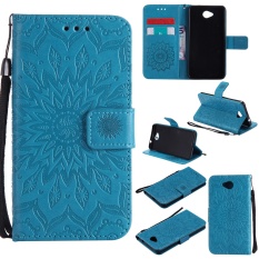 Ueokeird Fashion Bunga Matahari Pelindung Berdiri Dompet Kredit Dompet Kartu ID Pemegang Magnetic Flip Folio Pelindung Ponsel Lunak Tpu Kulit PU Ultra Ramping Cocok Case Tutup untuk Nokia lumia 650-Intl