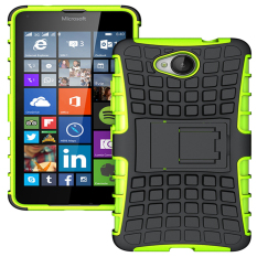 Ueokeird Tugas Berat Lapis Ganda Anti Guncang Pelindung Hibrid Penutup Pelindung dengan Tempat Stan Berdiri untuk Nokia Lumia 650-Intl