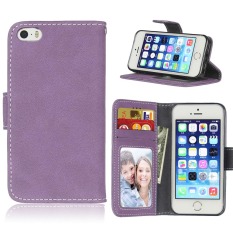Ueokeird Pelindung Berdiri Dompet Dompet Kartu Kredit Pemegang Magnetic Flip Folio TPU Lembut Bumper Kulit Case PENUTUP untuk IPhone 5/5 S-Intl