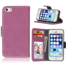Ueokeird Pelindung Berdiri Dompet Dompet Kartu Kredit Pemegang Magnetic Flip Folio TPU Lembut Bumper Kulit Case PENUTUP untuk IPhone 5/5 S-Intl