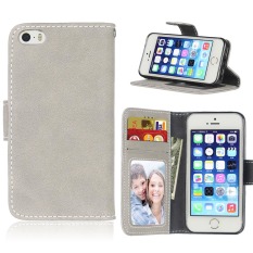 Ueokeird Pelindung Berdiri Dompet Dompet Kartu Kredit Pemegang Magnetic Flip Folio TPU Lembut Bumper Kulit Case PENUTUP untuk IPhone 5/5 S/SE-Intl