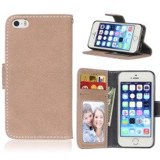 Ueokeird Pelindung Berdiri Dompet Dompet Kartu Kredit Pemegang Magnetic Flip Folio TPU Lembut Bumper Kulit Case PENUTUP untuk IPhone 5/5 S/SE-Intl