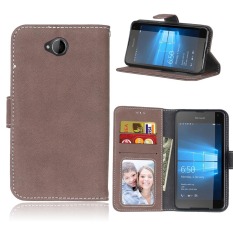 Ueokeird Pelindung Berdiri Dompet Dompet Kartu Kredit Pemegang Magnetic Flip Folio TPU Lembut Bumper Kulit Case Penutup untuk Nokia Microsoft Lumia 650-Intl