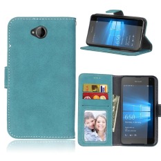 Ueokeird Pelindung Berdiri Dompet Kredit Dompet Kartu ID Pemegang Magnetic Flip Folio Pelindung Ponsel Lunak TPU Case Kulit Penutup untuk Nokia Microsoft Lumia 650-Intl