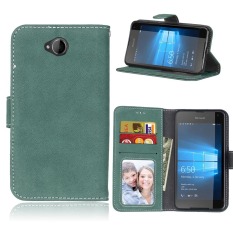 Ueokeird Pelindung Berdiri Dompet Dompet Kartu Kredit Pemegang Magnetic Flip Folio TPU Lembut Bumper Kulit Case Penutup untuk Nokia Microsoft Lumia 650-Intl