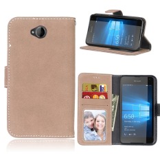 Ueokeird Pelindung Berdiri Dompet Dompet Kartu Kredit Pemegang Magnetic Flip Folio TPU Lembut Bumper Kulit Case Penutup untuk Nokia Microsoft Lumia 650-Intl
