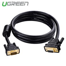 UGREEN 3 M VGA/SVGA HD15 Male To Female Kabel Monitor Coaxial dengan Coret Ferit Yang Dilapisi Emas