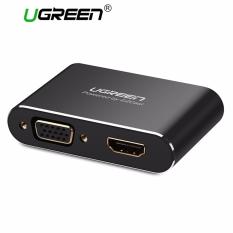 UGREEN Adaptor AV Digital, USB Standar A Ke HDMI dan VGA dengan Audio untuk Apple & Android Ponsel & Tablet Pintar, Windows dan Mac OS Komputer, Power Oleh EZCast, Dukungan Full HD 1080 P Hitam