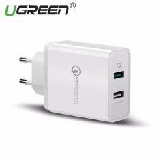 UGREEN Dual USB Wall Charger Cepat Mobile Ponsel Kabel Charger dengan Pengisian Cepat 3.0 Port untuk Smartphone-Putih, UNI EROPA Plug (Putih) (Intl)-Intl