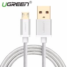 UGREEN Nilon Dikepang Micro USB Kabel Pengisian Kabel For Ponsel Android-1.5 M, SILVER