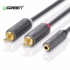 UGREEN Premium 3.5mm Female Ke 2RCA Pria Stereo Audio Kabel Berlapis Emas untuk Smartphone, MP3, Tablet, Rumah Theater-1.5m-Intl
