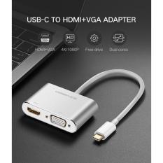 UGREEN USB C HDMI VGA Adapter tipe-c ke HDMI 4K MacBook Pro ChromeBook Xiaomi Huawei Mate 10 Samsung S8 Silver