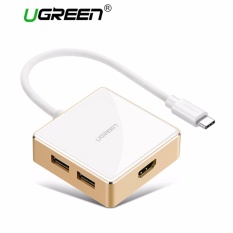 UGREEN USB C untuk HDMI Adaptor, Tipe C untuk USB Hub, USB 3.1 untuk HDMI 4 K Digital AV Multi Port Converter untuk MacBook Baru, Macbook Pro 2016, Google Chromebook Pixel 2015, ASUS Zen AiO, Lenovo YOGA 900, Dell XPS13 9350 Dll, Putih-Intl
