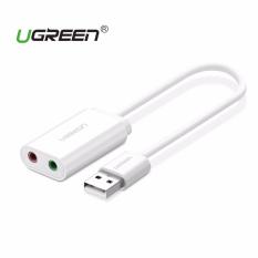 UGREEN USB To 3.5mm Audio Eksternal Mikrofon Suara headphone Kabel Adaptor-Internasional