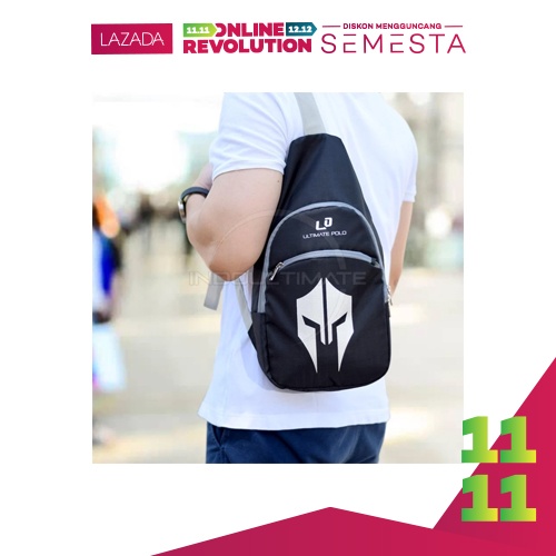 ULTIMATE POLO TAS PRIA TB-01 - Black / Tas Kerja Selempang / Slempang Import Korea Kecil Batam Traveling Murah 