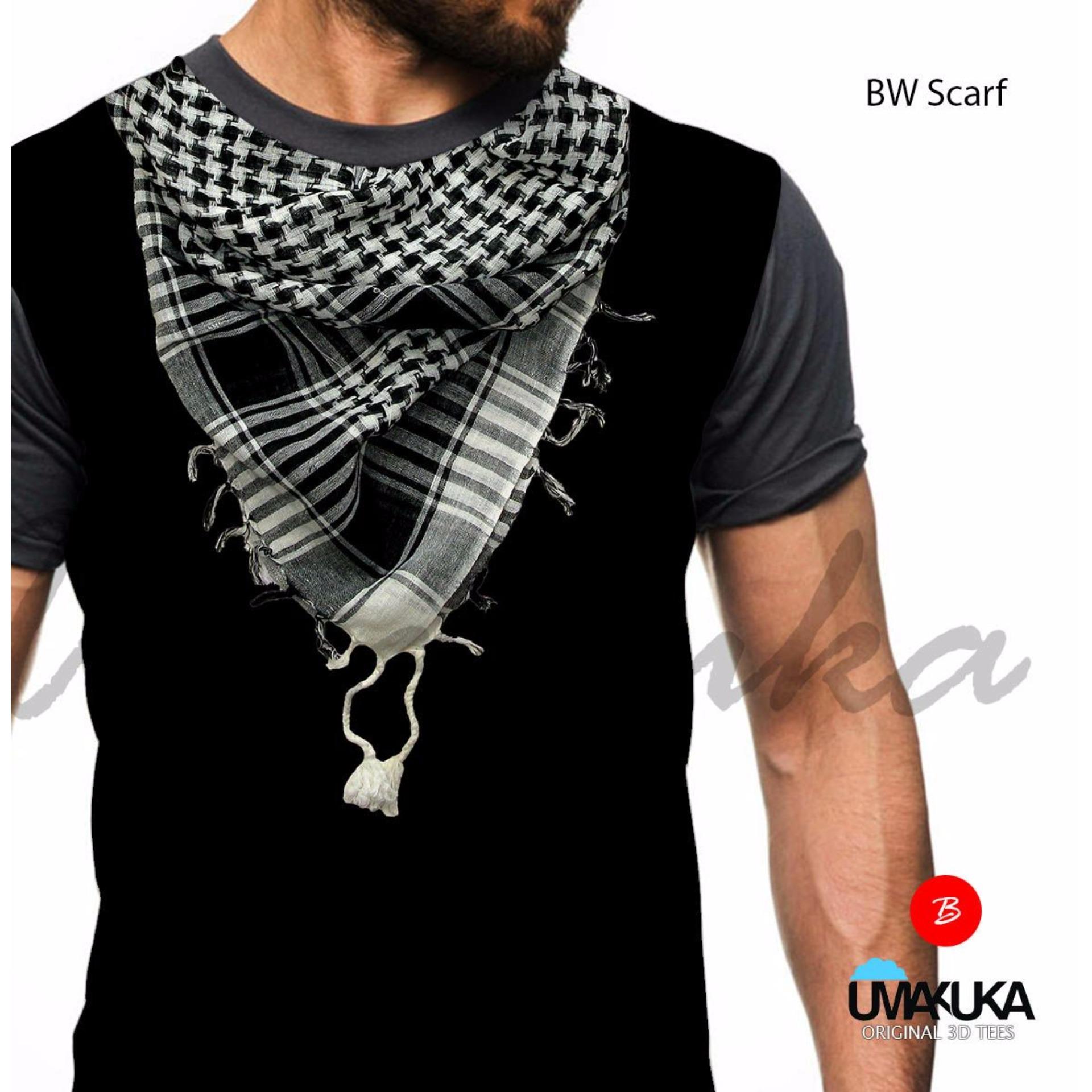 Umakuka Original Kaos 3D Pria / Wanita Dewasa Full Print - Suit BW SCARFT