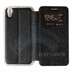Ume Advan Vandroid i5C Flip Cover Kulit Sintetis With Silicone Interior/ Flip Shell Leather Faux / Sarung Phone Case - Hitam