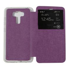 Ume Flip Cover Asus Zenfone 3 Laser ZC551KL Purple / Leather Case Zenfone 3 Laser View / Flipcover Asus Zenfone ZC551KL Windows View / Dompet Zenfone / Wallet Phone Bag / Phone Case Hp / Sarung Case / Casing Zenfone 3 Laser - Ungu