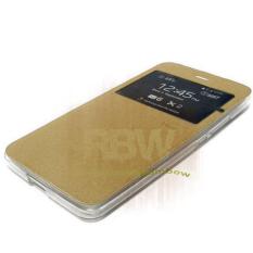 Ume Flip Cover Asus Zenfone Max ZC550KL Emas / Leather Case Asus Zenfone Max ZC550KL View / Flipcover Zenfone ZC550KL Windows View / Dompet Zenfone / Wallet Phone Bag / Phone Case Hp / Sarung Case / Casing Zenfone Max ZC550KL - Gold