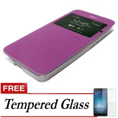 Ume Flip Cover for Asus Zenfone GO 4.5 Inch - Ungu + Gratis Tempered Glass