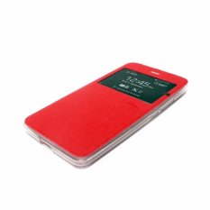 Ume Flip Cover Samsung Galaxy E5 Merah / Leather Case Samsung E5 View / Flipcover Samsung Galaxy E5 Windows View / Dompet Samsung E5 / Wallet Phone Bag / Case Hp / Sarung Case / Casing Samsung E5 - Red