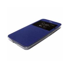 Ume Flip Cover Samsung Galaxy E7 Biru Tua / Leather Case Samsung E7 View / Flipcover Samsung Galaxy E7 Windows View / Dompet Samsung E7 / Wallet Phone Bag / Phone Case Hp / Sarung Case / Casing Samsung E7- Navy Blue