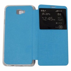 Ume Flip Cover Samsung Galaxy J5 Prime Biru Muda / Leather Case Samsung J5 Prime View / Flipcover Samsung Galaxy J5 Prime Windows View / Dompet Samsung / Wallet Phone Bag / Phone Case Hp / Sarung Case / Casing Samsung J5 prime - Sky Blue
